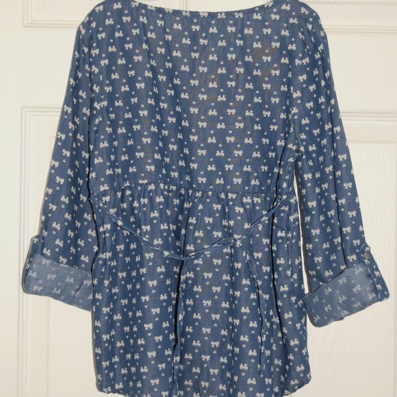 NWOT Beautees Girls Size L, Summer Dress, Blue with White Bowties & Hear… - Picture 14 of 14